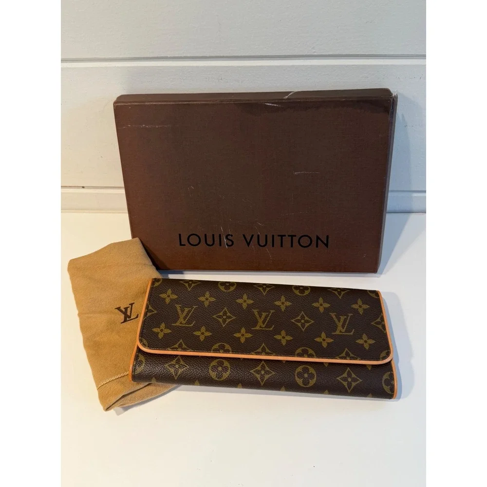 Louis Vuitton Pochette Florentine Monogram Canvas Clutch Bag FL0082 Brown - Picture 3 of 9